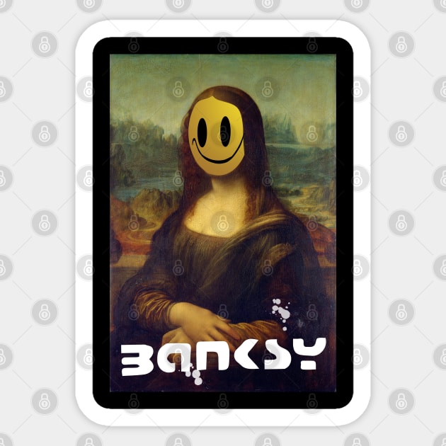 Mona Lisa Banksy Style Sticker by SteelWoolBunny